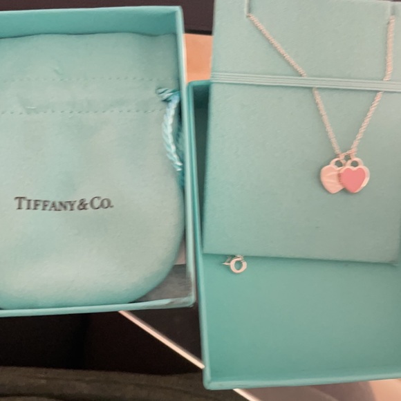 Pink Double Heart Tag Pendant - Picture 4 of 8